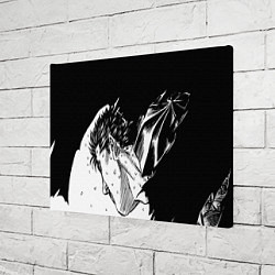 Холст прямоугольный Берсерк Гатс в чёрных доспехах, цвет: 3D-принт — фото 2