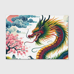Холст прямоугольный Japanese dragon - engraving art, цвет: 3D-принт — фото 2