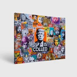 Холст прямоугольный Donald Trump - american сollage, цвет: 3D-принт