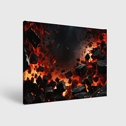 Холст прямоугольный Взрыв плит и огонь, цвет: 3D-принт
