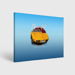 Холст прямоугольный Американский маслкар Chevrolet Corvette, цвет: 3D-принт
