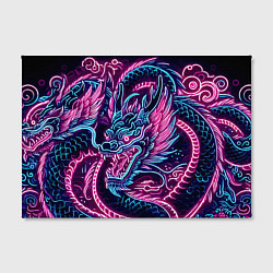 Холст прямоугольный Neon Japanese dragon - irezumi, цвет: 3D-принт — фото 2