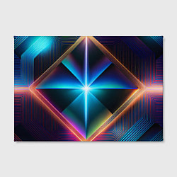 Холст прямоугольный Светящиеся лучи в квадрате, цвет: 3D-принт — фото 2