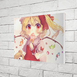 Холст прямоугольный Touhou Project Flandre candy, цвет: 3D-принт — фото 2