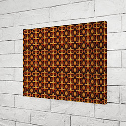 Холст прямоугольный Оранжевый деревянный абстрактный паттерн, цвет: 3D-принт — фото 2
