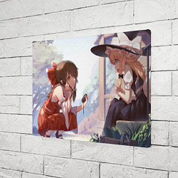Холст прямоугольный Touhou Project Reimu Marisa smile, цвет: 3D-принт — фото 2