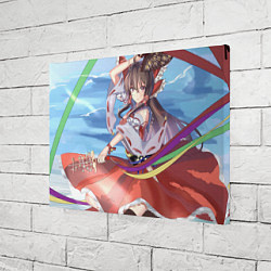 Холст прямоугольный Touhou Project Рейму улыбка, цвет: 3D-принт — фото 2