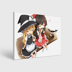 Холст прямоугольный Touhou Project Reimu and Marisa chibi, цвет: 3D-принт