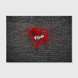 Холст прямоугольный Клайд и Бони на кирпичном фоне, цвет: 3D-принт — фото 2