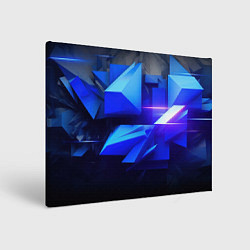 Холст прямоугольный Black blue background abstract, цвет: 3D-принт