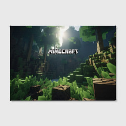 Холст прямоугольный Minecraft logo world, цвет: 3D-принт — фото 2