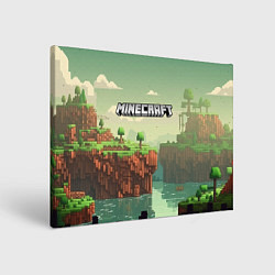 Холст прямоугольный Minecraft logo квадратный мир, цвет: 3D-принт