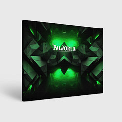 Холст прямоугольный Palworld logo green dark, цвет: 3D-принт
