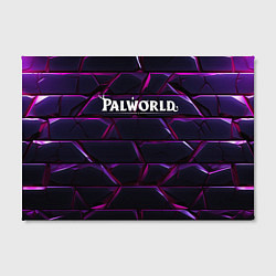 Холст прямоугольный Palworld логотип фиолетовые яркие плиты, цвет: 3D-принт — фото 2