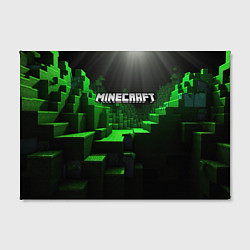 Холст прямоугольный Minecraft logo зеленые яркие плитки, цвет: 3D-принт — фото 2