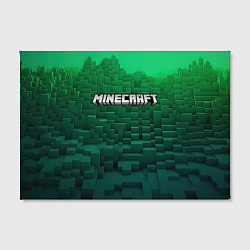 Холст прямоугольный Minecraft logo green, цвет: 3D-принт — фото 2