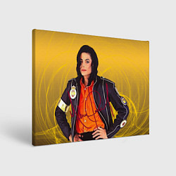 Картина прямоугольная Michael Jackson на золотом фоне с графикой
