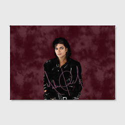 Холст прямоугольный Michael Jackson на бордовом фоне, цвет: 3D-принт — фото 2