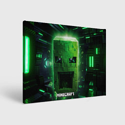 Картина прямоугольная Minecraft зеленая большая голова