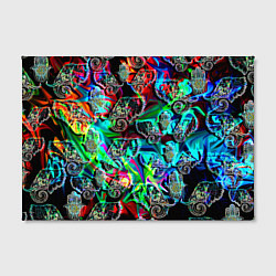 Холст прямоугольный Слоники в орнаменте, цвет: 3D-принт — фото 2