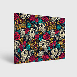 Холст прямоугольный Tattoo dice skull, цвет: 3D-принт