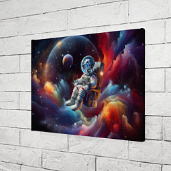 Холст прямоугольный Космонавт далматинец в неоновой галактике, цвет: 3D-принт — фото 2