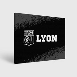 Холст прямоугольный Lyon sport на темном фоне по-горизонтали, цвет: 3D-принт