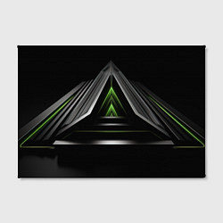 Холст прямоугольный Black green abstract nvidia style, цвет: 3D-принт — фото 2