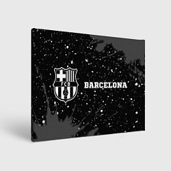 Холст прямоугольный Barcelona sport на темном фоне по-горизонтали, цвет: 3D-принт