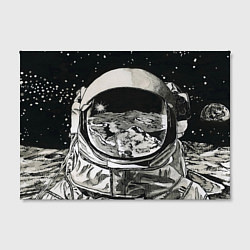 Холст прямоугольный Космонавт в черно-белом мире, цвет: 3D-принт — фото 2