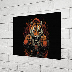 Холст прямоугольный Муай- Тай тигр в стойке боевые искусства, цвет: 3D-принт — фото 2