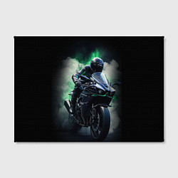 Холст прямоугольный Мотоциклист в дыму, цвет: 3D-принт — фото 2