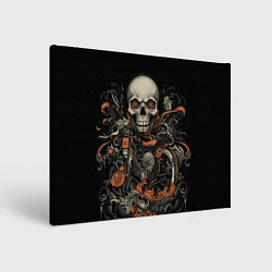Холст прямоугольный Череп байкера: мото-дух, цвет: 3D-принт
