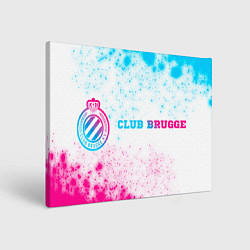 Холст прямоугольный Club Brugge neon gradient style по-горизонтали, цвет: 3D-принт