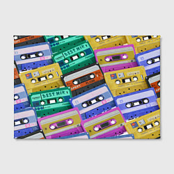Холст прямоугольный Аудио кассеты разноцветные, цвет: 3D-принт — фото 2