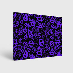 Холст прямоугольный Узор анархия фиолетовый, цвет: 3D-принт