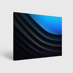 Холст прямоугольный Геометрическая синяя абстракция на черном фоне мин, цвет: 3D-принт