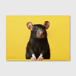 Холст прямоугольный Крыса черная, цвет: 3D-принт — фото 2
