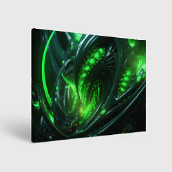 Картина прямоугольная Кислотная зеленая яркая неоновая абстракция