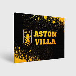 Холст прямоугольный Aston Villa - gold gradient по-горизонтали, цвет: 3D-принт