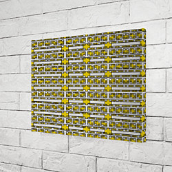 Холст прямоугольный Жёлтые и белые кирпичики на белом фоне, цвет: 3D-принт — фото 2