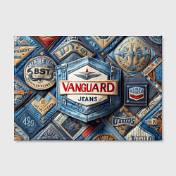 Холст прямоугольный Vanguard denim patchwork - ai art, цвет: 3D-принт — фото 2