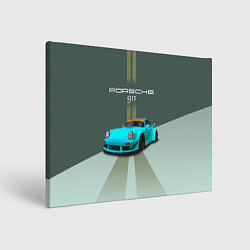 Холст прямоугольный Порше 911 спортивный немецкий автомобиль, цвет: 3D-принт