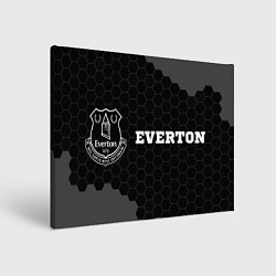 Холст прямоугольный Everton sport на темном фоне по-горизонтали, цвет: 3D-принт