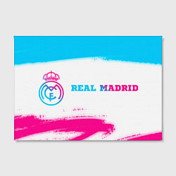 Холст прямоугольный Real Madrid neon gradient style по-горизонтали, цвет: 3D-принт — фото 2