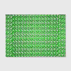 Холст прямоугольный Белые плюсики на зелёном фоне, цвет: 3D-принт — фото 2