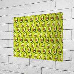 Холст прямоугольный Паттерн с половинкой авокадо, цвет: 3D-принт — фото 2