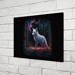 Холст прямоугольный Белая лисица на фоне волшебного леса, цвет: 3D-принт — фото 2