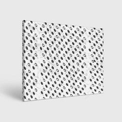 Картина прямоугольная Чёрные шестиугольники на белом фоне