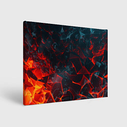 Картина прямоугольная Темная абстракция с разломом красных плит